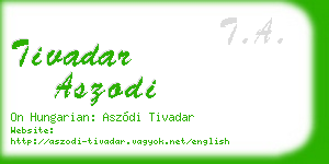 tivadar aszodi business card